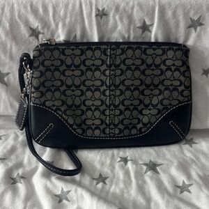 Coach Black and Gray Signature Wristlet